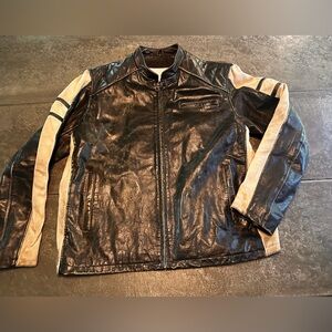 Wilsons M. Julian Vintage Genuine Leather Moto Jacket Motorcycle Size XL Suede